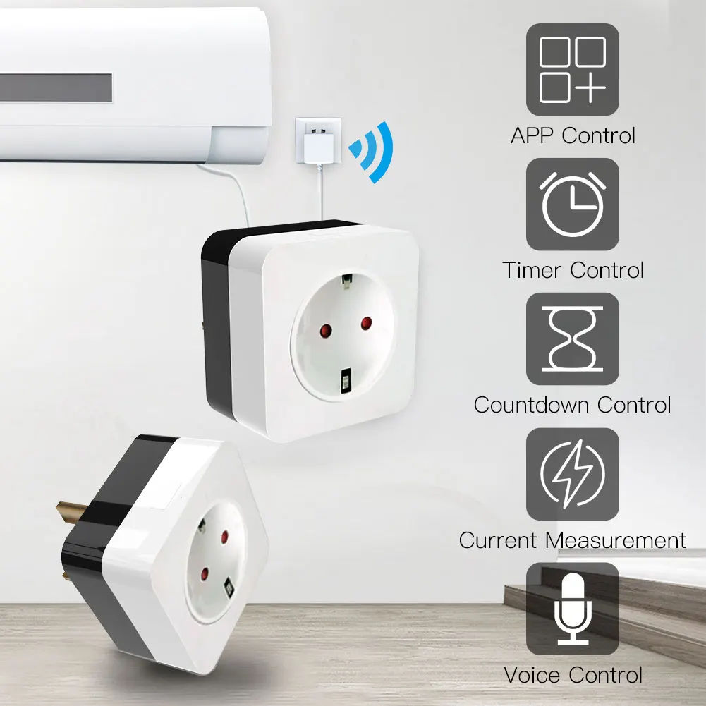 16A WiFi Air Conditioner Wall Plug Socket Outlet Companion IR Remote Controller Smart Life Tuya APP Work with Alexa Google Home