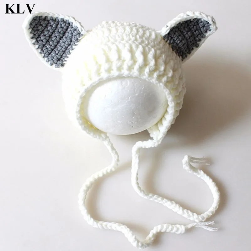 KLV; модная шапка для новорожденных мальчиков и девочек; реквизит для фотосессии; вязаный костюм «кроше»; комплект из игрушки лисы и шапки