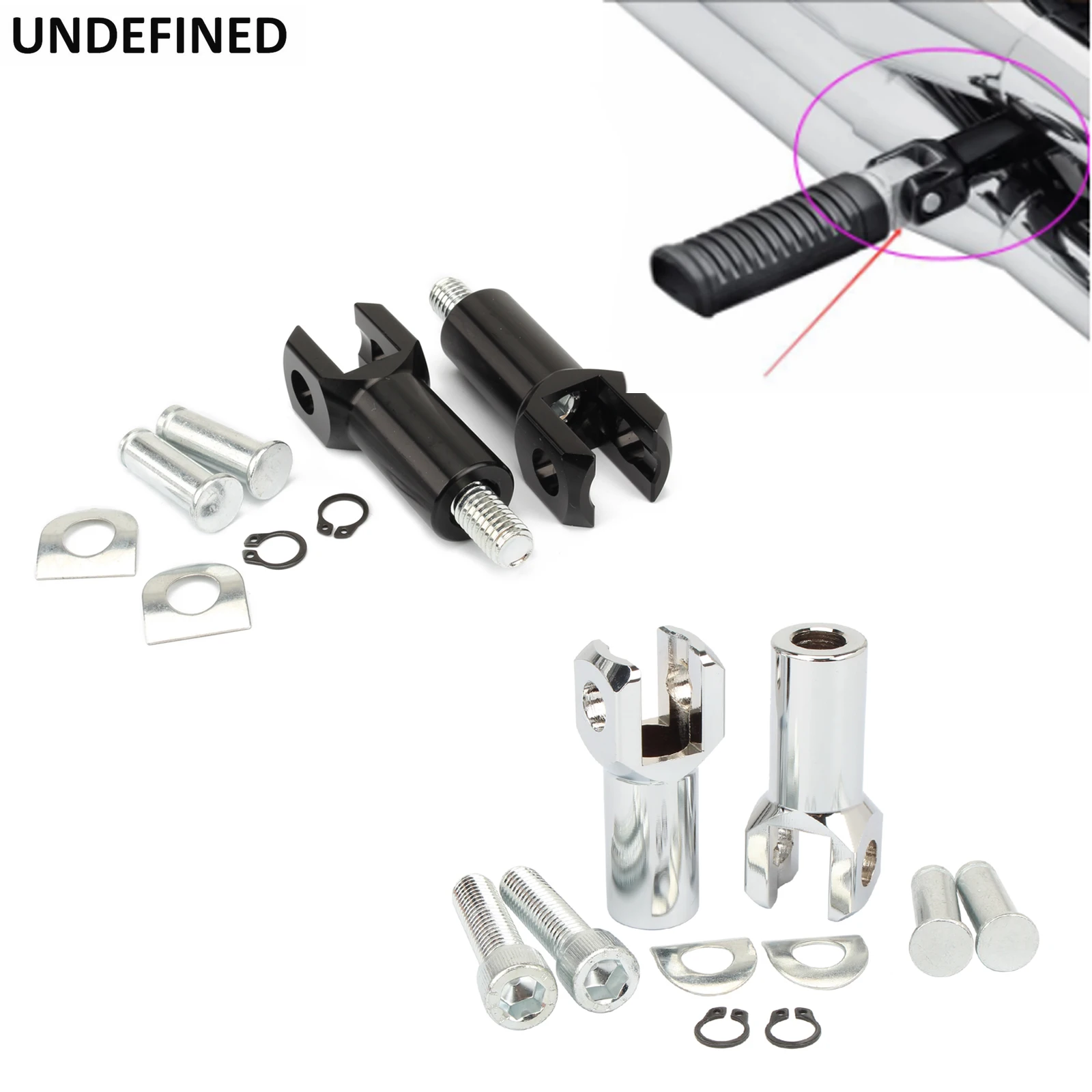 Chrome Passenger Foot Peg Support Mount Clevis Kit Compatible With Harley Davidson Softail 2000-2006 