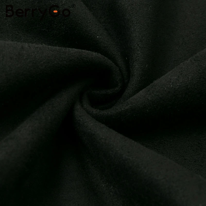 BerryGo уличная куртка из искусственной кожи, Женская мотоциклетная куртка из овечьей шерсти, куртка-бомбер, Зимняя Толстая теплая куртка размера плюс, верхняя одежда