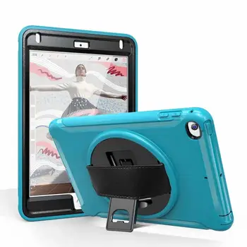 

360 Degree Rotation Shockproof Armor with Hand Strap and Strong Kickstand Tablet Case for IPad Mini 4 5 7.9 Inch Cover Funda+pen