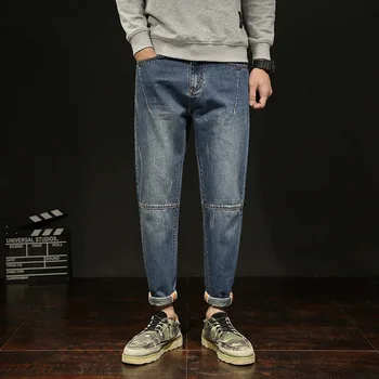 

Cowboy cool 2020 summer fallow jeans male han edition ins wind easing harlan feet pants washed undertakes