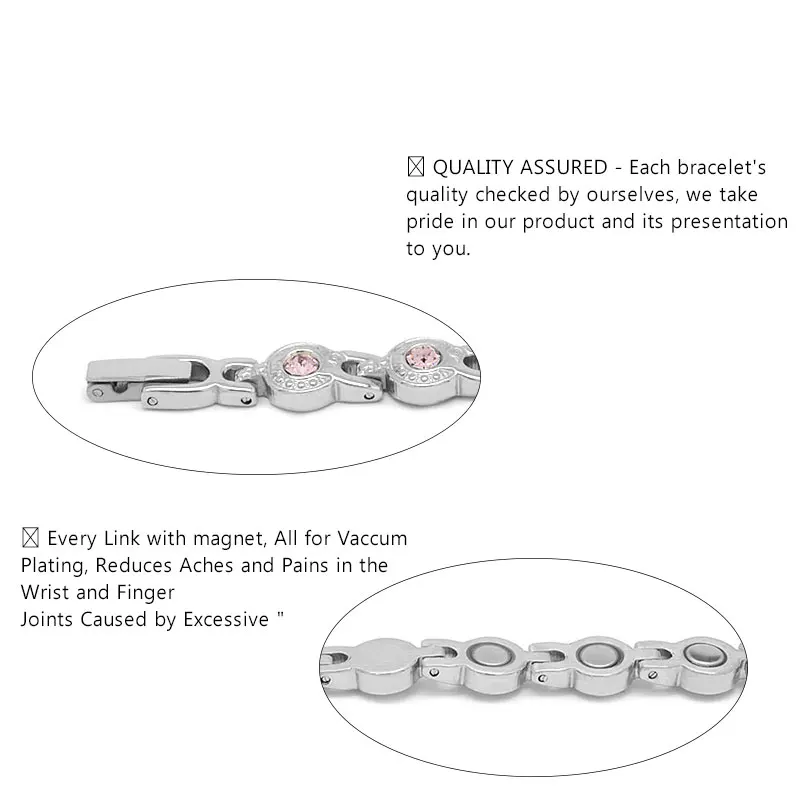 Женский серебряный магнитный браслет из нержавеющей стали, милый розовый 13 шт. брендовый Кристальный браслет для девушек, Почта Гонконга