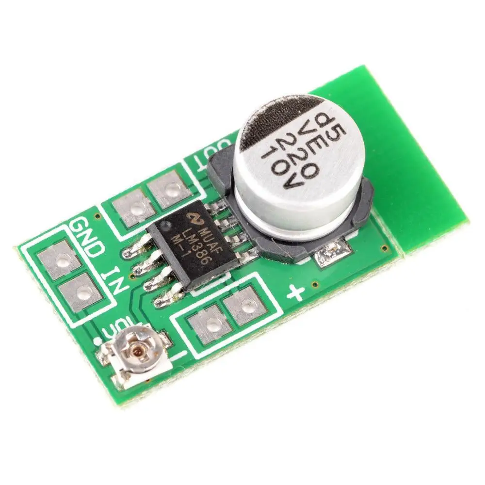 조정 가능한 미니 오디오 파워 앰프 보드 마이크로 앰프 모듈, LM386, DC 3.8V-12V, 150mA, 5V, 최대 750mW, 고 임피던스 음성 앰프
