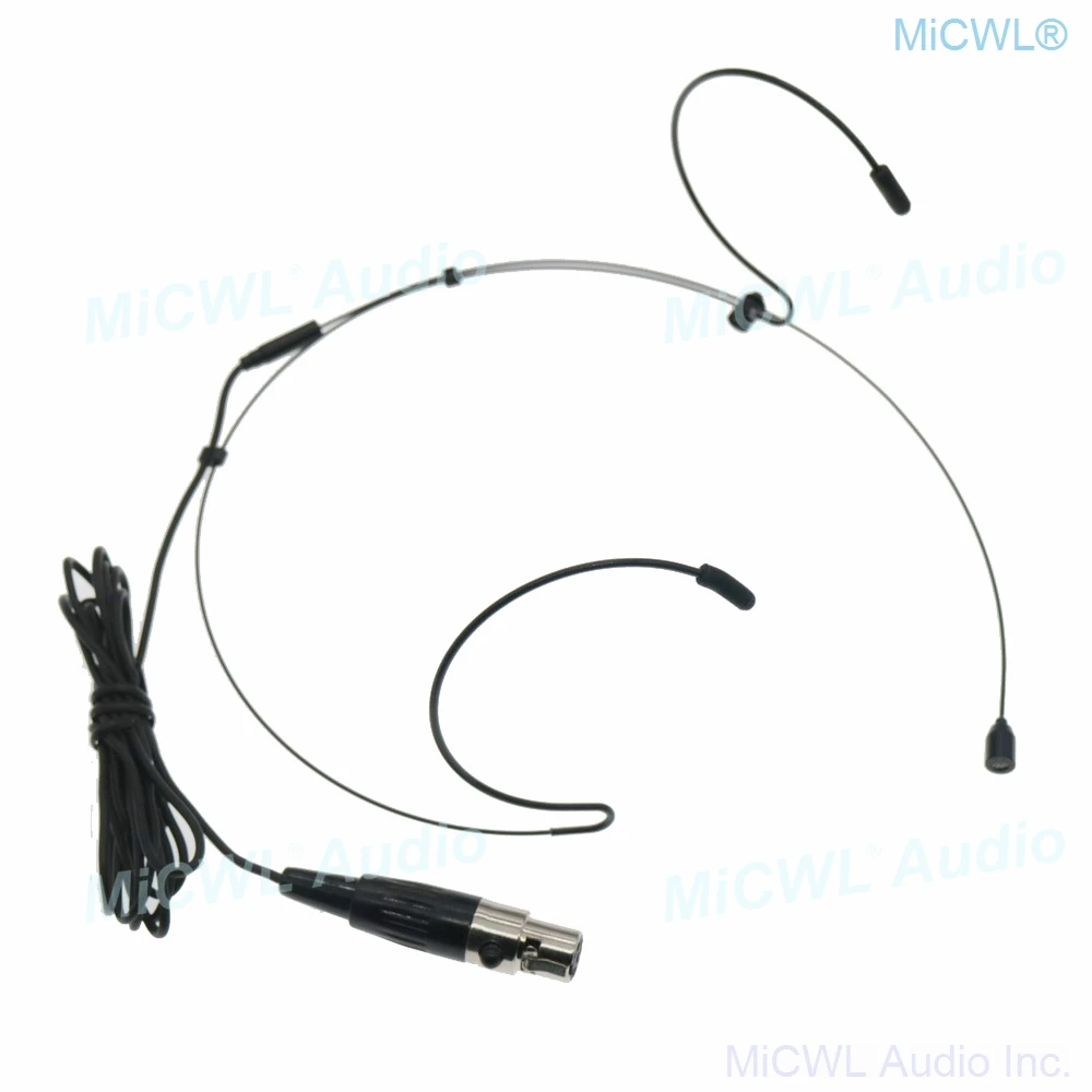 Microfono Auricolare Doppio Orecchio Nero Per Shure Audio Wireless Beltpack Xlr Mini 4Pin