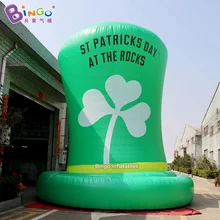 Популярная дизайнерская надувная шляпа 6*6,5 mH зеленая надутая характеристика/большая шляпа игрушка с логотипом рекламирующая выставка событий