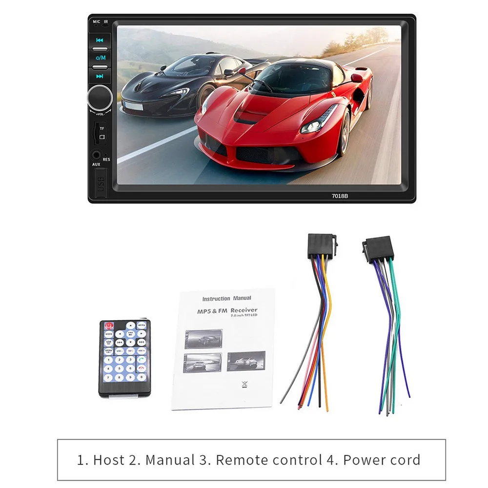 7018 7 дюймовый автомобильный MP5 плеер с двойным HD разъемом Bluetooth входная