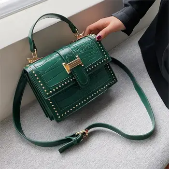 

Rivets PU Leather Crossbody Bags For Women 2020 Fashion Shoulder Messenger Bag Female Travel Handbags and Purses