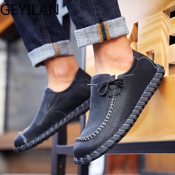 

New Fashion Men Leather comfortable Shoes Men's Design Handmade Loafers Man Casual Shoes Leather Moccasin driving shoes w5