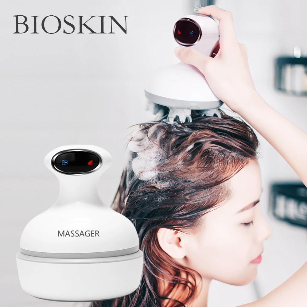 Bioskin Smart головы массажер зарядка через USB Беспроводной головка электрический прибор для массажа стресс