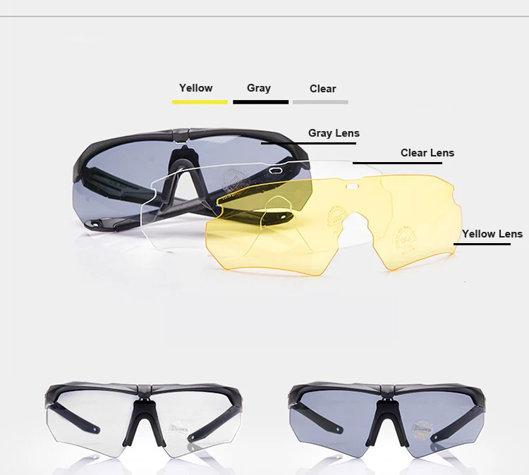 Модные солнцезащитные очки, армейские очки, военные солнцезащитные очки с 3 линзами, набор, мужские тактические солнцезащитные очки для вождения, спортивные очки oculos Gafas lunettes