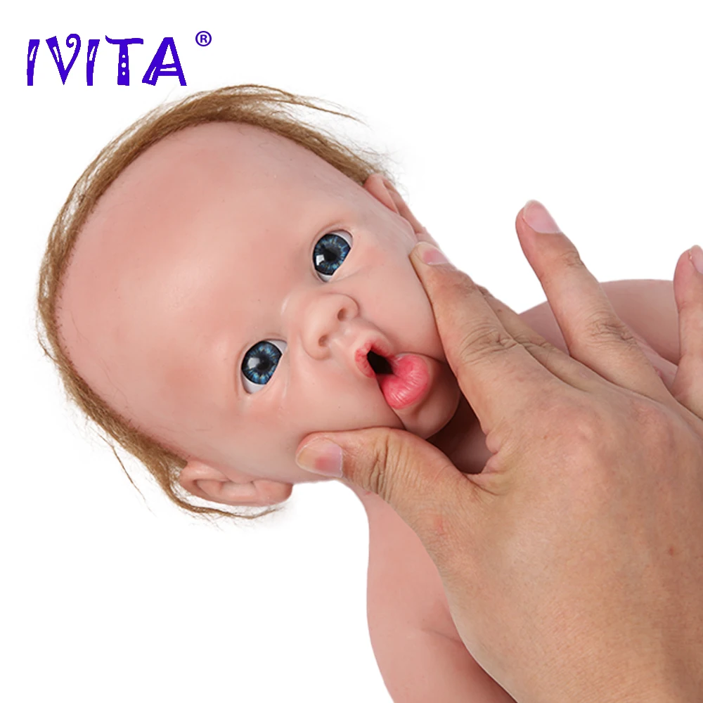 IVITA WG1519RH 48 см реалистичные силиконовые куклы для новорожденных с волосами