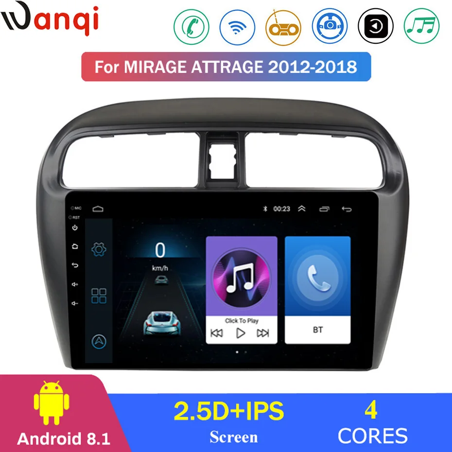 Для mirage attrage 2012-2018 автомобильный Радио Мультимедиа Видео плеер навигация gps Android 8 1