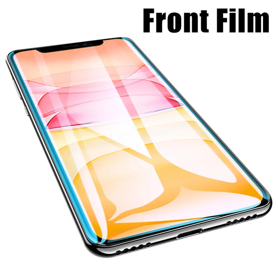 Front Film 100D полное покрытие Гидрогелевая пленка для iphone 11 Pro Max X XR XS мягкая защитная пленка для экрана для iphone 7 8 PLus объектив камеры стеклянная пленка - Цвет: Front Film