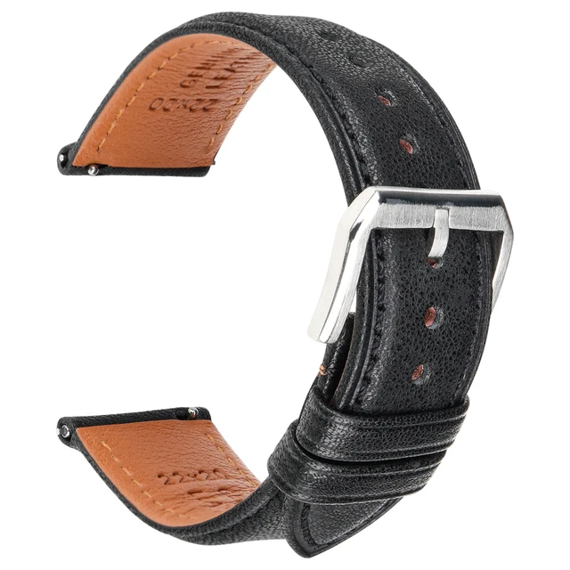 Hight Quality Watch Band Quick Release Soft Genuine Leather Strap For Huawei GT2 Pro ECG 22mm 20mm Mens Smartwatch Accessories Black S