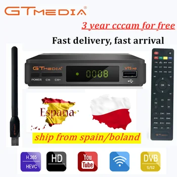 

HOTGTMEDIA V7S HD + WIFI Antenna DVB-S2 HD Youtube PowerVU CLINES Newcamd ricevitore satellitare Set top box migliore freesat v7
