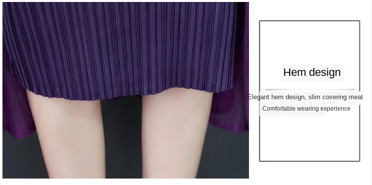 Свободное платье из двух частей в сеточку MIYAKE, женское осеннее платье, новинка, длинный рукав, большой размер, а-силуэт, длинные платья