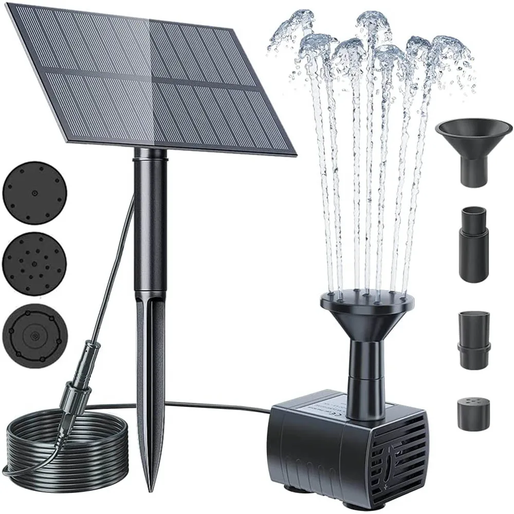 2021 Upgraded Solar Fountain Pond Pump Kit with Stake Powered Water for Garden Backyard Pool Fish Tank | Дом и сад