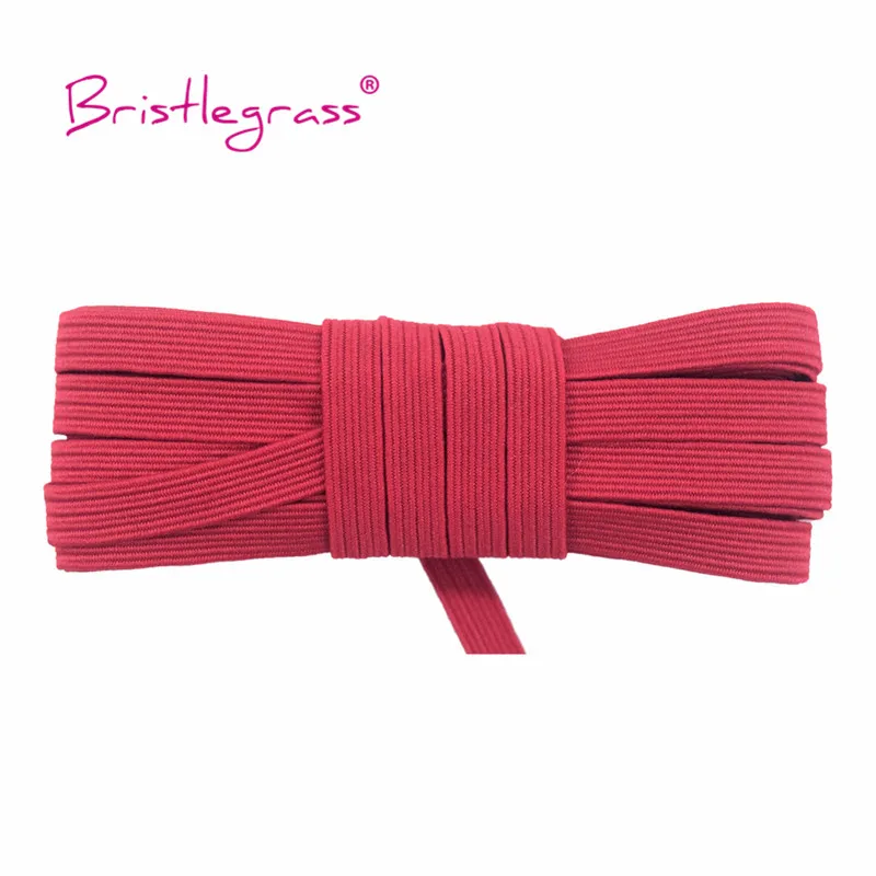 Bristlegrass Glitter Elastic Cord – 6mm Flat Skinny Band for DIY Sewing & Craft Projects