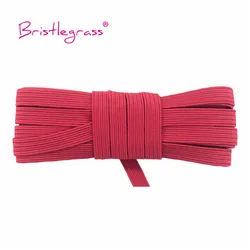 Bristlegrass Glitter Elastic Cord - 6mm Flat Skinny Band for DIY Sewing & Craft Projects (Red)