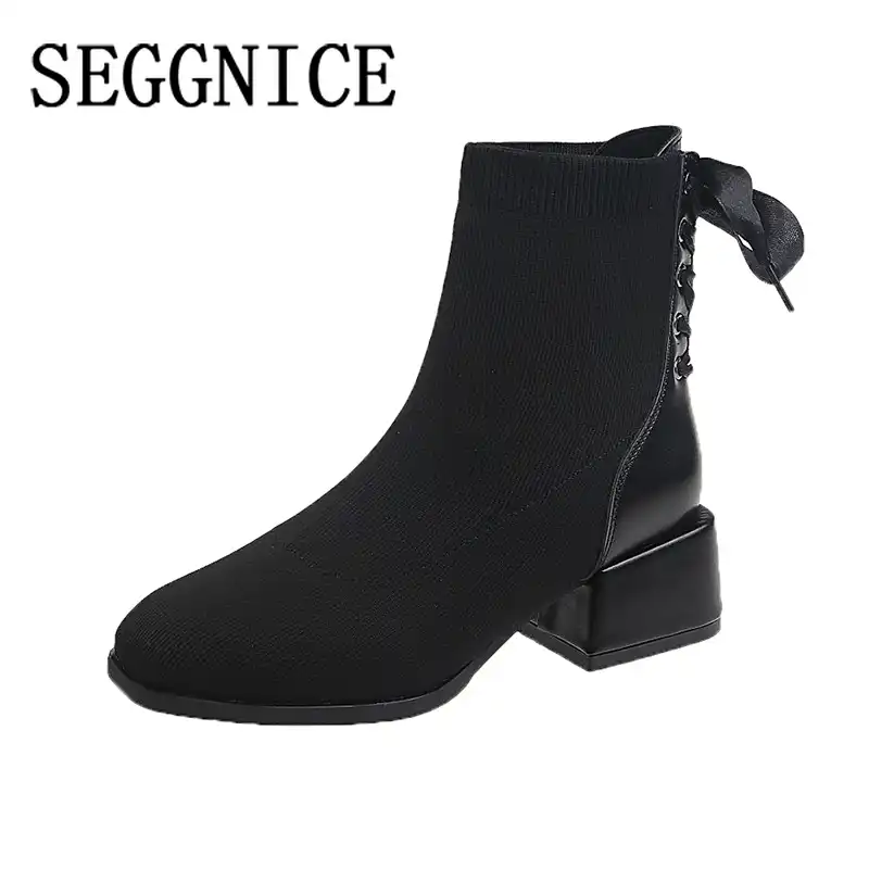 lace up sock booties