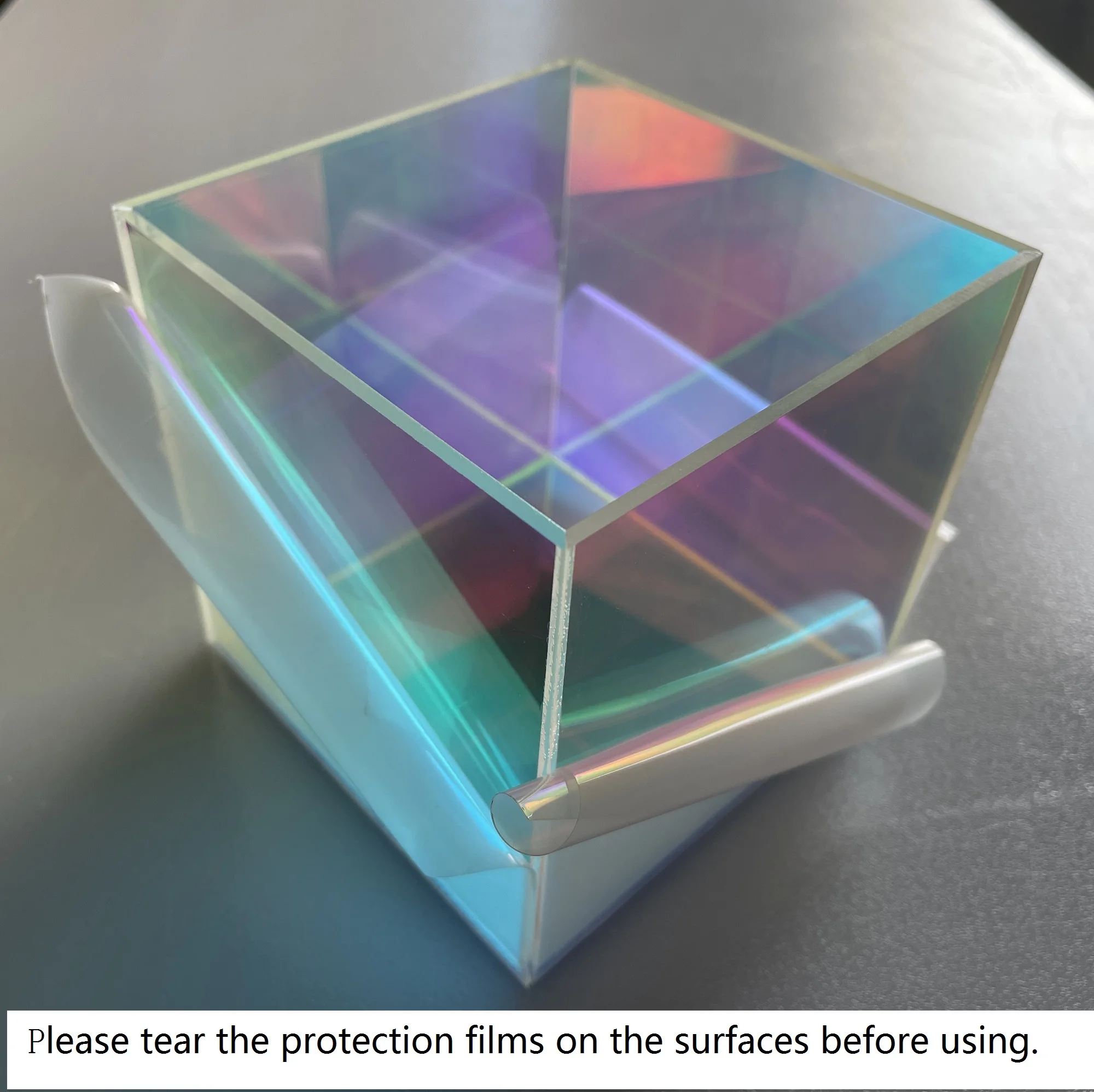 Iridescent Rianbow Colorful Acrylic Display Box Cube for Desk/Home Decor Lovely Small Gift and Jewelry Storage Case mini storage boxes