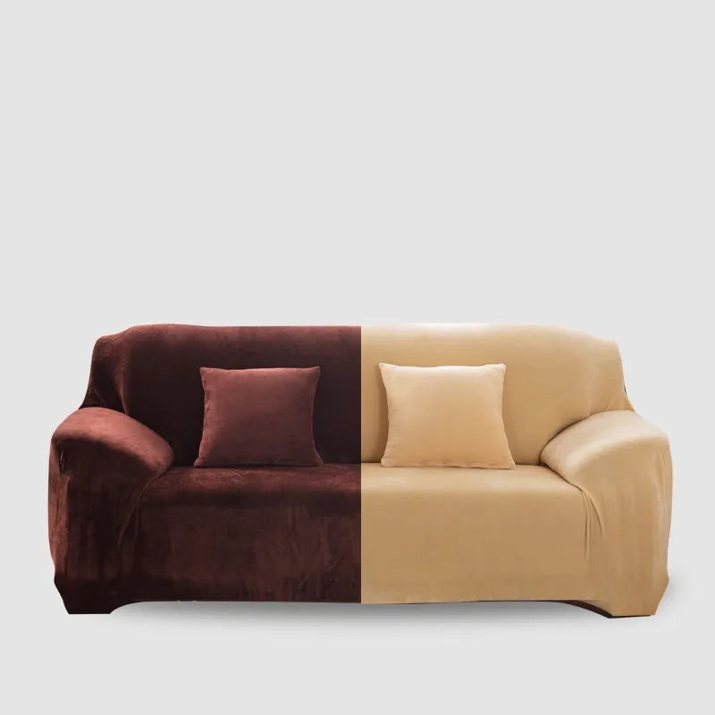 

Non-slip Elastic Plush Covers for Sofa Color Smooth Cover for Couch Extensible Thicken Slipcover Seater Protector Universal