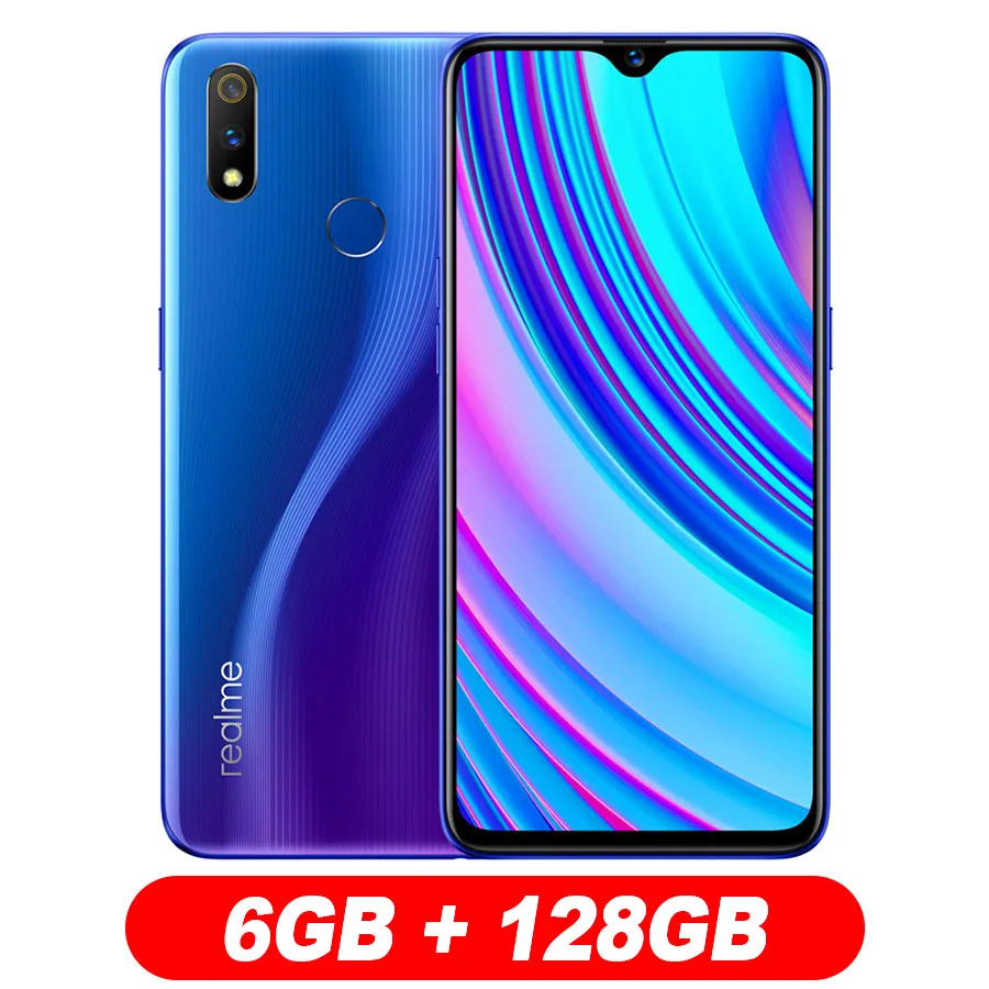 Глобальная версия REALME 3 pro 6,3 ''4/6 ГБ 64/128 ГБ смарт мобильный телефон 4045 мА/ч, 16+ 5 Мп двойной Камера VOOC Быстрая зарядка 3,0 мобильный телефон - Цвет: 6GB 128GB Blue
