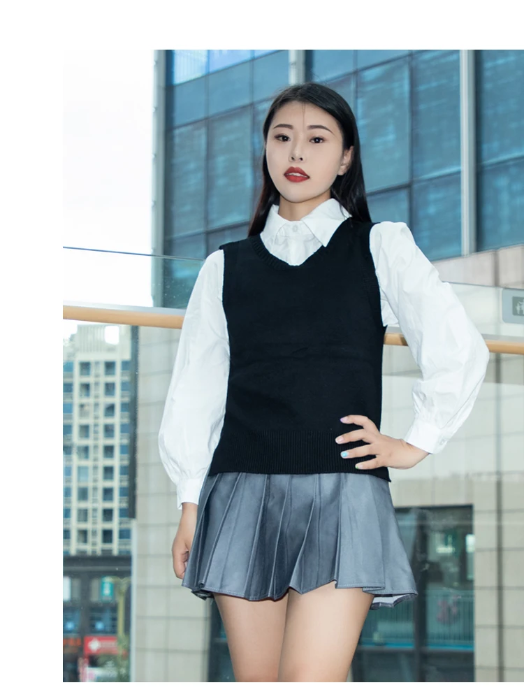 Clothing Sweaters Women's Vest Korean Style Blouse Cropped Sweater Tops Pullover Warm Padded Woman Female Sleeveless Aesthetic