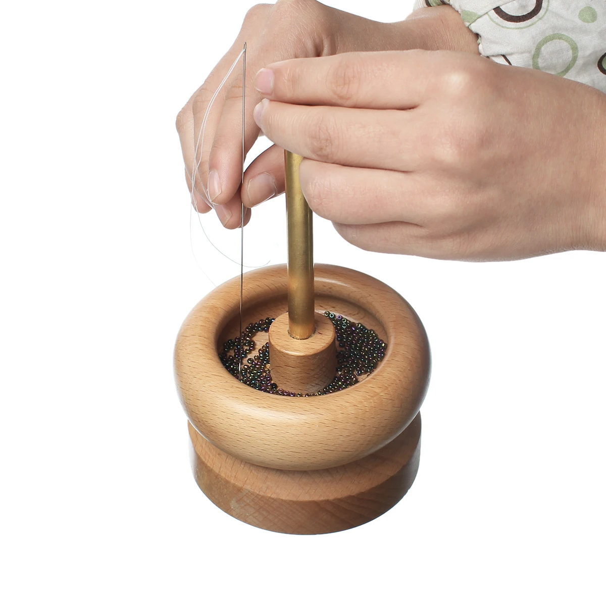 ManOnMoon Wooden Mini Bead Spinner Jewelry Making Spinning Holder Tool