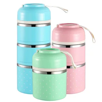 

Drop Shipping Japanese Kids Lunch Box Portable Stainless Steel Bento Box Leak-Proof Food Container Kitchen Lunchbox