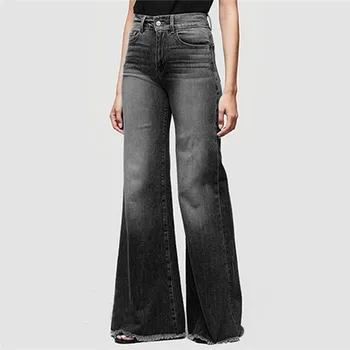 

Pant Jeans Women Hight Waisted Wide Leg Denim Jeans Large Size Stretch Slim Pants Slimming Wide-Leg Trousers Length Jeans E15