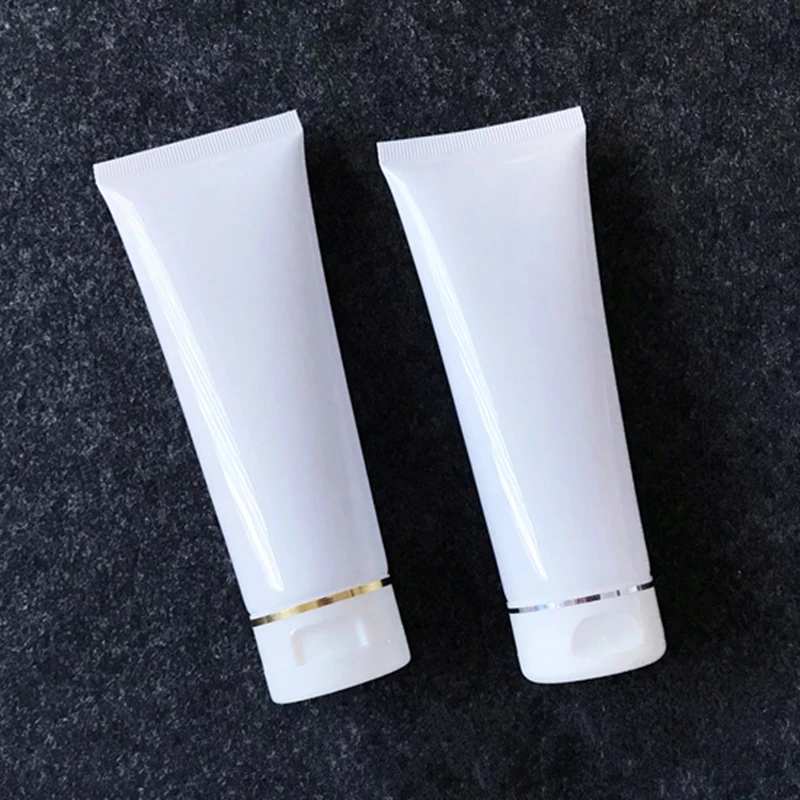 100ml golden/sliver edge white soft hose tubes Hand Facial Cream Empty Squeeze Tube Shampoo Lotion Refillable Bottles