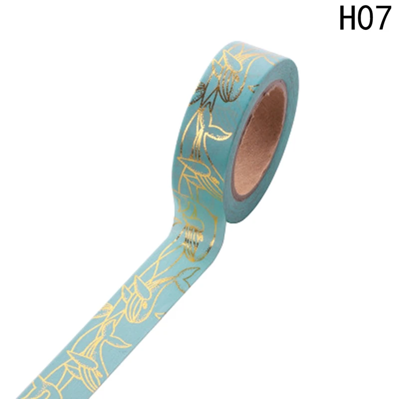 07 1pcs Foil Washi Tape Scrapbooking Tools Cute Adhesiva Decorativa Japanese Stationery Washi Tapes - Цвет: 07