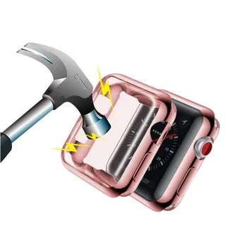 

Silicone TPU Soft Case Shell Protective Frame For iwatch Apple Watch Series 4 40mm/44mm Screen Protector Cover Bumper Protection