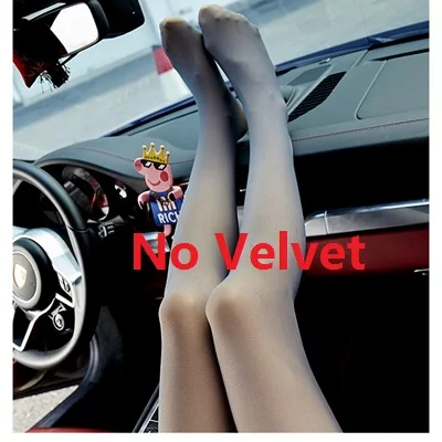 No Velvet Теплые зимние осенние сексуальные женские колготки, колготки, эластичные плотные бархатные колготки, чулки, нейлоновые женские колготки, Collant Medias - Цвет: No Velvet