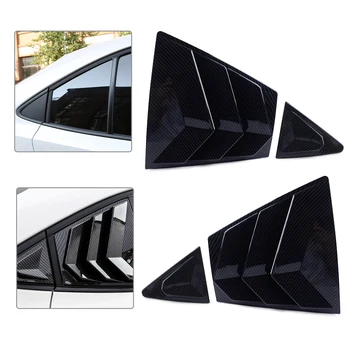 

beler 4Pcs Carbon Fiber Black Style ABS Rear Triangular Blinds Panel Cover Trim Car Styling Fit for Toyota Corolla