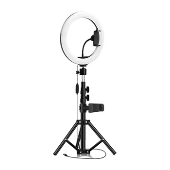 

Ring Light 10 inch Beauty Live Light LED Mobile Phone Selfie Ring Fill Light 120cm Foldable Bracket for iPhone 12