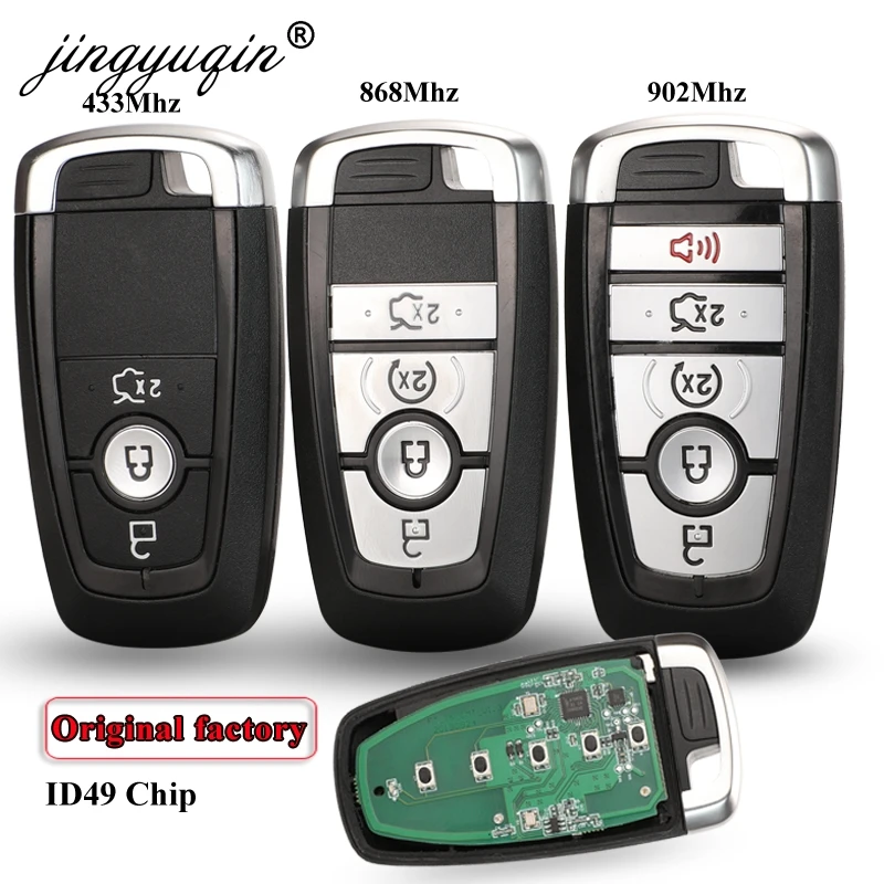 Jingyuqin 434/868/902 МГц ID49 бесконтактных смарт ключ для Ford Mondeo Mustang Fusion F 250 350 450 550 2017 M3N