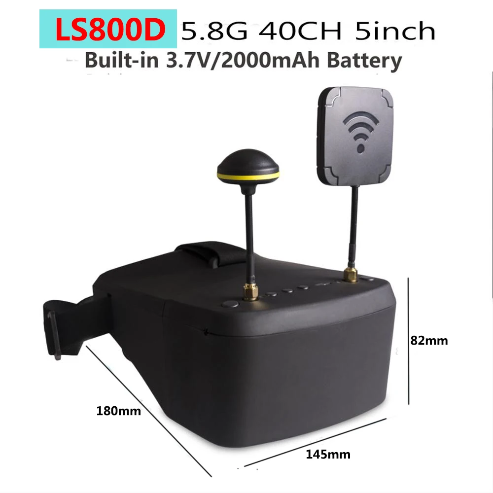 LS800D 5 8G дюймов 40CH двойной приемник двойная антенна FPV очки видеогарнитура HD с DVR