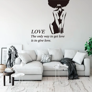 

Beautiful Woman Black Lady Love Romance Girl Wall Sticker Bedroom Living Room Wedding Lover Couple Love Quote Wall Decal Vinyl
