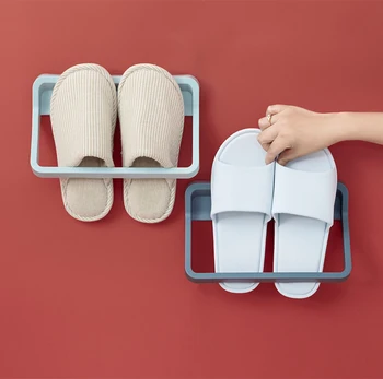 

Free Punching Strong Shoe Rack Wall-mounted Bathroom Drain Slippers Storage Rack Bedroom Shoe Rack 2020 New