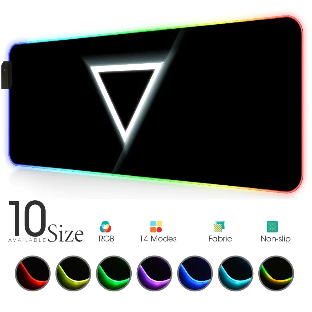 

Abstract geometry line RGB Mouse Pad Black Gamer Accessories Large LED MousePad Gaming PC Desk Play Mat with Backlit padmouse