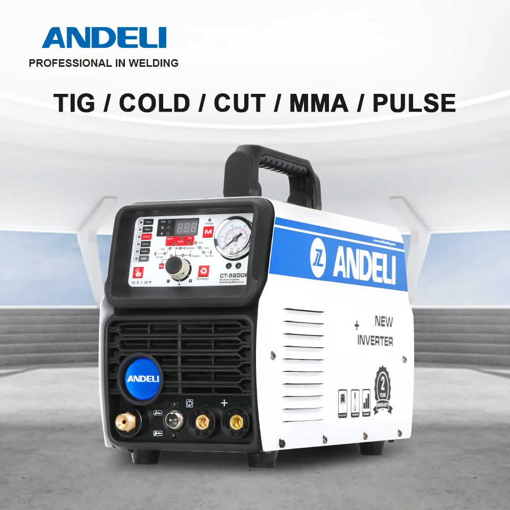 ANDELI TIG Welding Machine CT-520DPL CUT/COLD/TIG/MMA/Pulse 5 in 1 220V TIG Welder Built-in Oil-water Separator Gas Regulator,portable welder,electric welder,mini welder