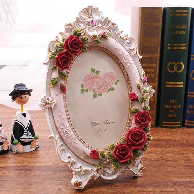 Vintage Small Photo Frame Resin Picture Holder Wedding Home Table Decor  Supplies 