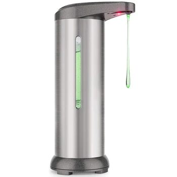 

Automatic Soap Dispenser,Touchless Soap Dispenser Equipped with Stainless Steel,Infrared Motion Sensor, Silver-Gray