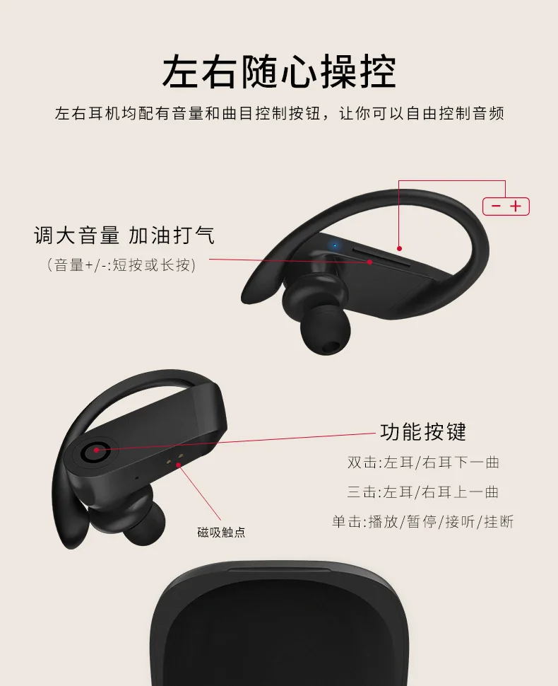 Двусторонняя Взрывная bluetooth-гарнитура B10, беспроводная гарнитура TWS, bluetooth-гарнитура 5,0, подвесная Мобильная гарнитура