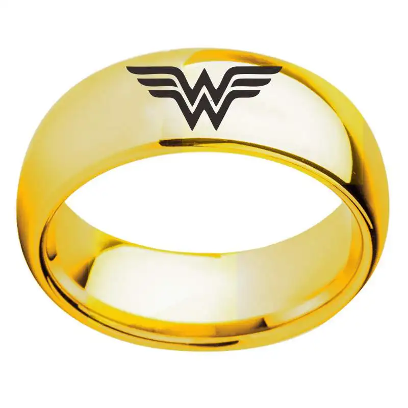 Модное кольцо Мстителей Marvel, аниме, герой Америка, капитан Человек-паук, Доктор Кто, Дэдпул, Железный человек, Старк, капитан чудо-яд, кольцо - Цвет основного камня: Wonder Woman GOLD