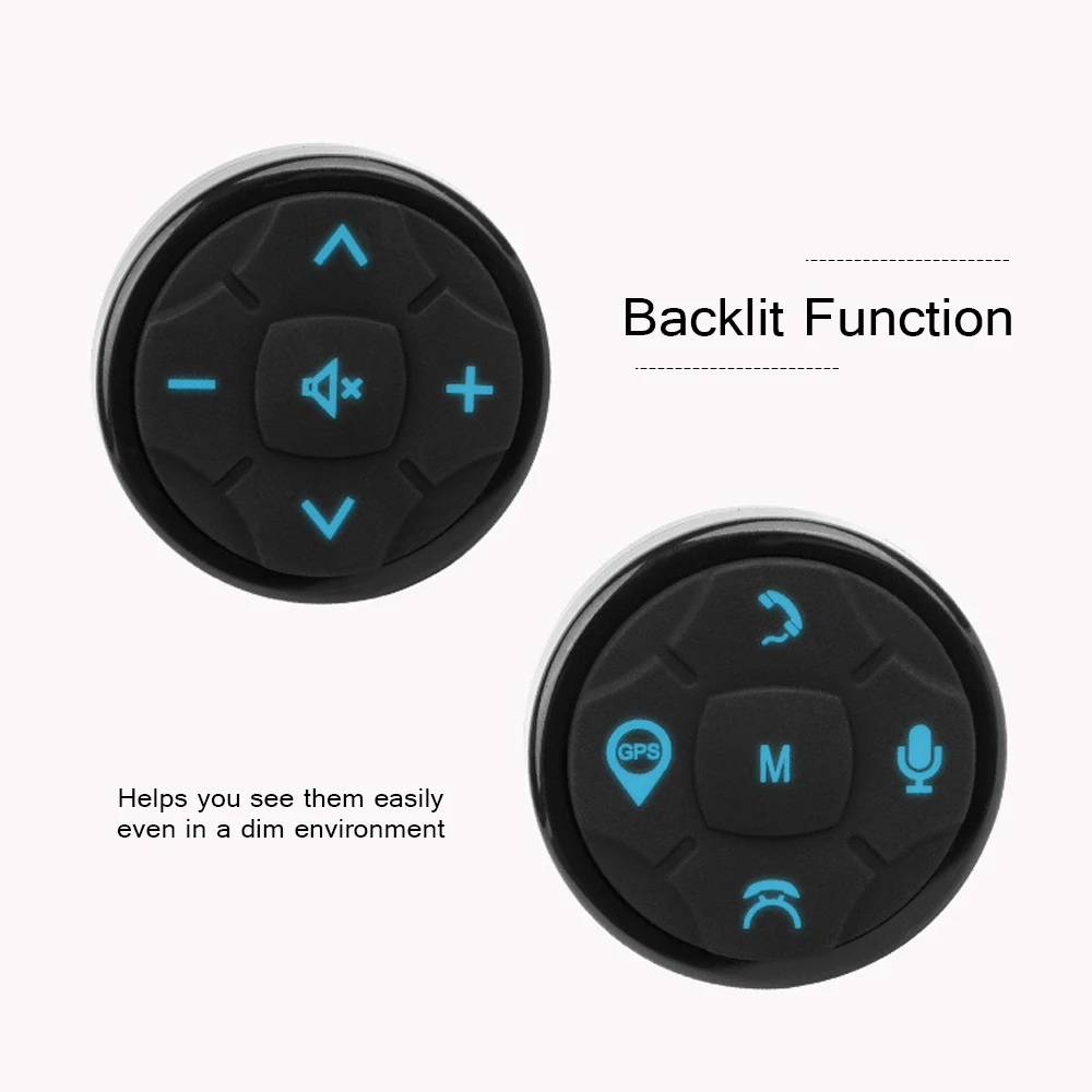 Najtaniej 2 szt. Kontrolery kierownicy samochodu 10 przyciskowy przycisk z niebieskie podświetlenie nawigacji GPS muzyka zdalne przyciski sterowania odtwarzaczem DVD