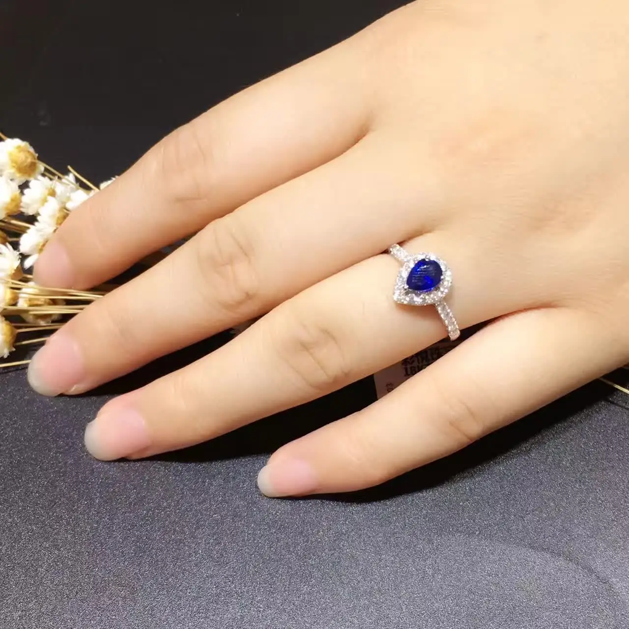 0.654ct+ 0.402ct 18K золото натуральный сапфир женское кольцо с алмазной установкой новое Изысканное Украшение на свадьбу обручальное кольцо